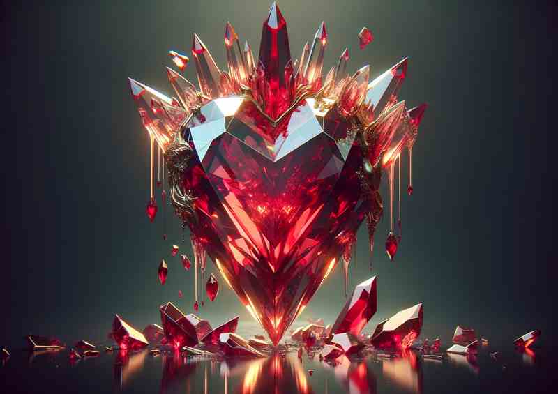 Heart Gemstone Love Reflection | Metal Poster