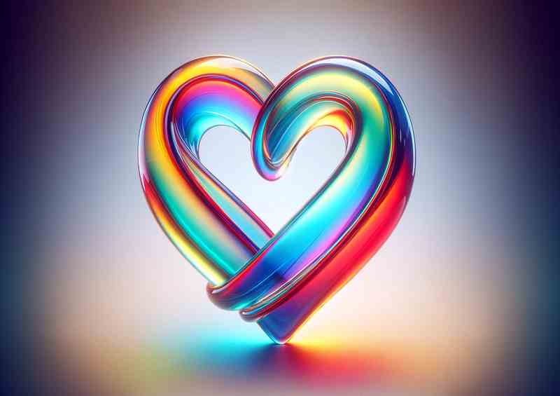Colorful Glass Infinity Heart Metal Poster