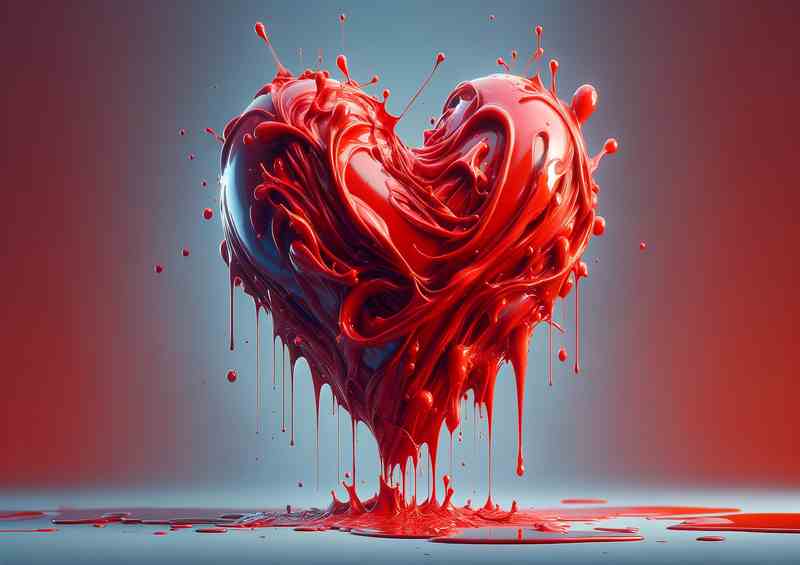 Heart Vivid Love Abstract Art | Metal Poster