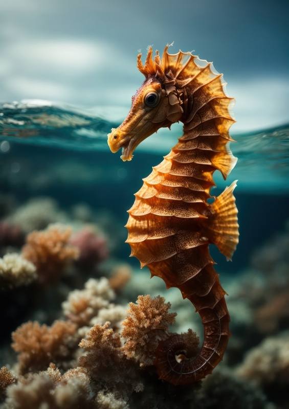 Seahorse Secrets in the ocean | Metal Poster