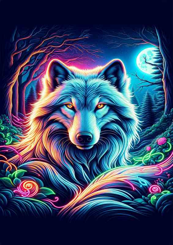 Enchanting Glow of Wolf | Metal Poster