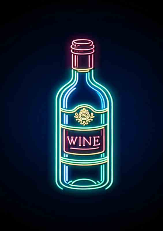 Wine bottle with no background perfect for a home bar | Metal Poster