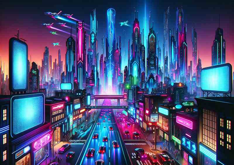 Night Cityscape | Metal Poster