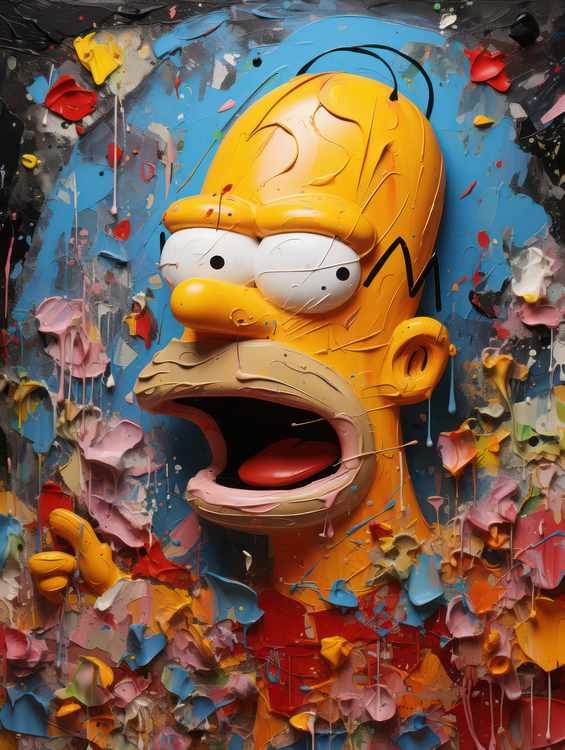 Homer style Very colourful | Metal Poster