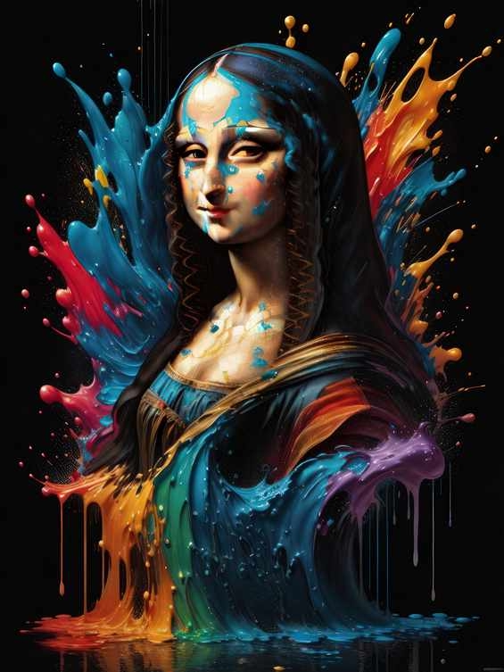 Mona Lisa with a nice splash of colour | Metal Poster