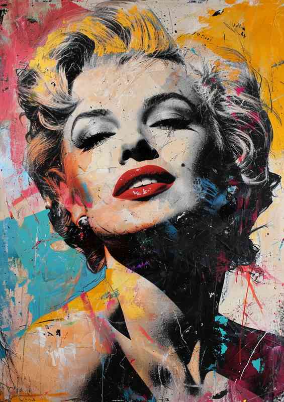 Iconic marilyn monroe in a colorful art | Metal Poster