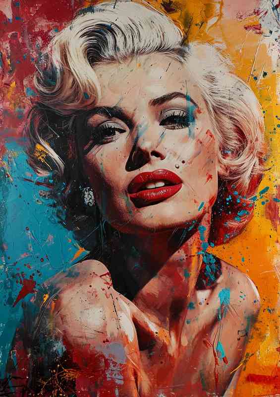 Marilyn monroe and comic book style art | Metal Poster
