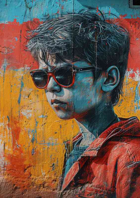 The boy looking cool in his glasses | Metal Poster