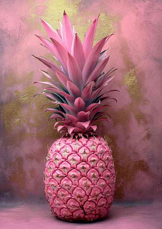 The pink pineapple art | Metal Poster