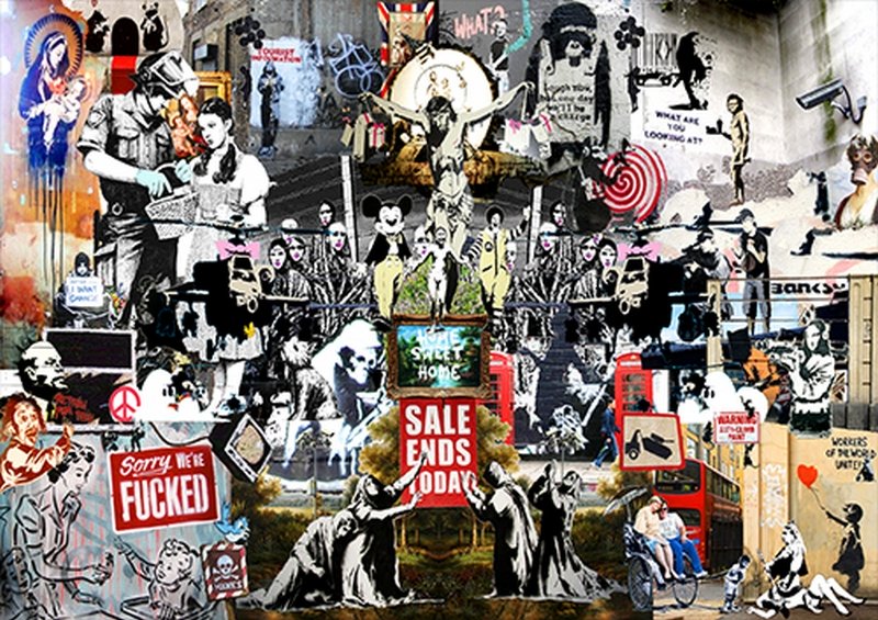 Banksy collage | Metal Poster