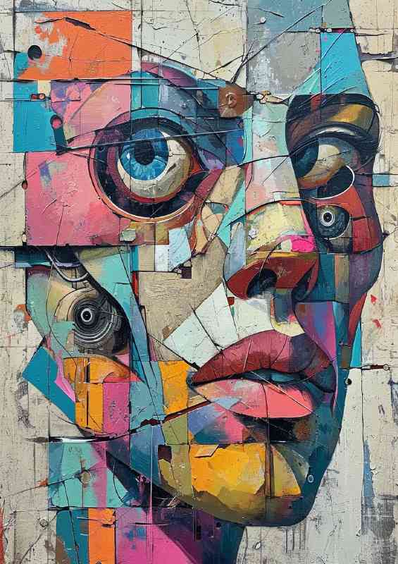 Abstract painting of what seems to be a face | Metal Poster