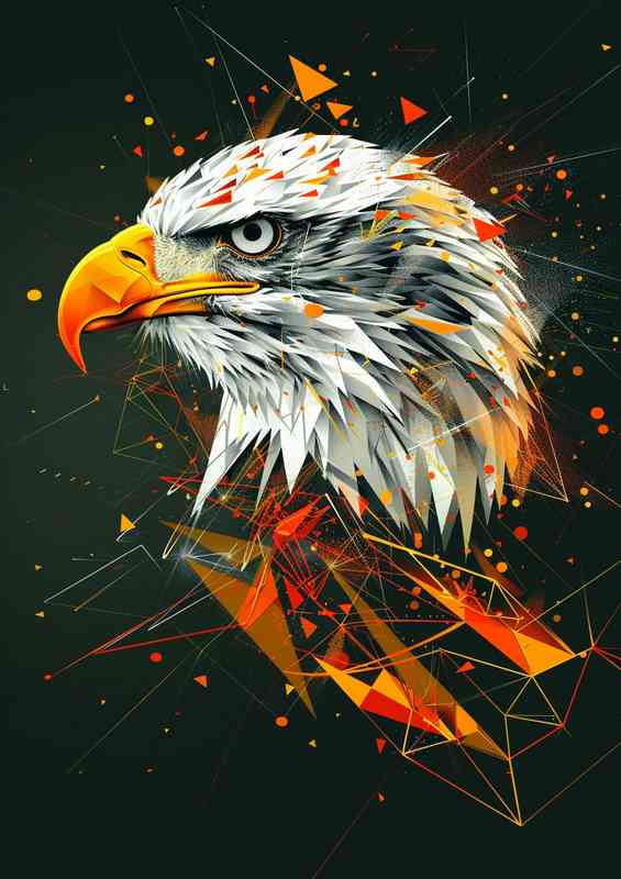 Eagle head in a abstract geometric style | Metal Poster