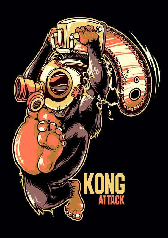 Kong Attack | Metal Poster