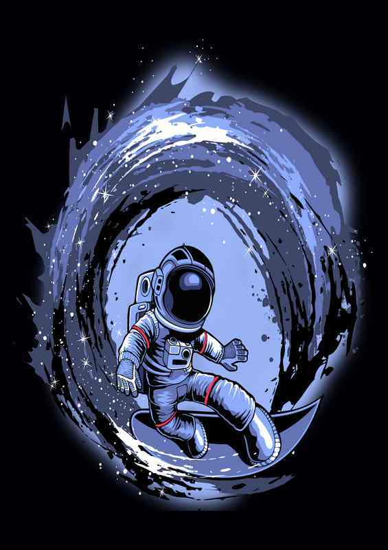 Surfing in space | Metal Poster