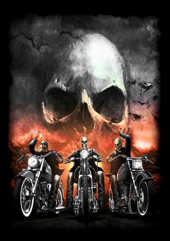 Biker Ghosts | Metal Poster