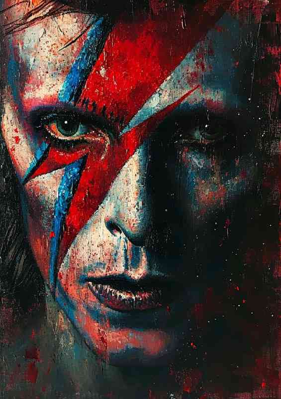 David Bowie pallet knife painting that represents | Metal Poster