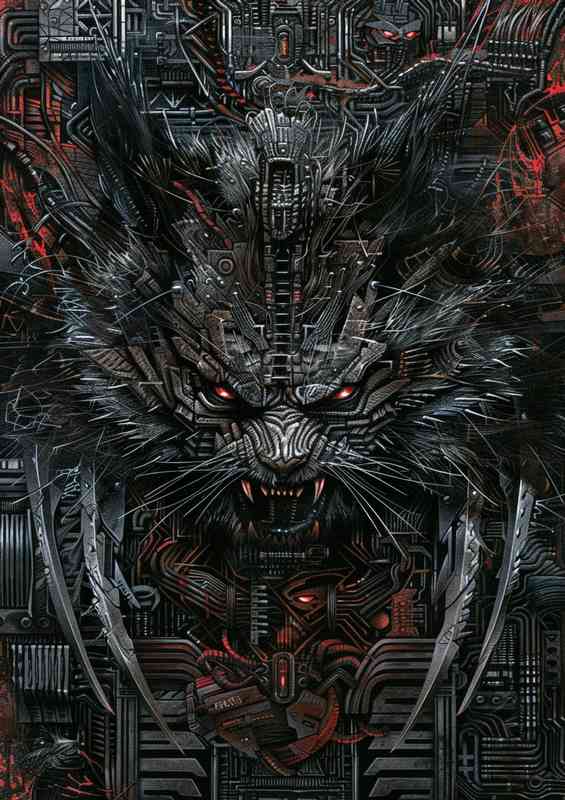 wolverine mechanicalfantasy art | Metal Poster
