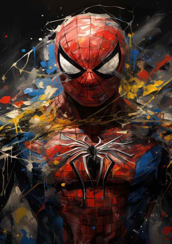 Spiderman Color Splash Metal Poster