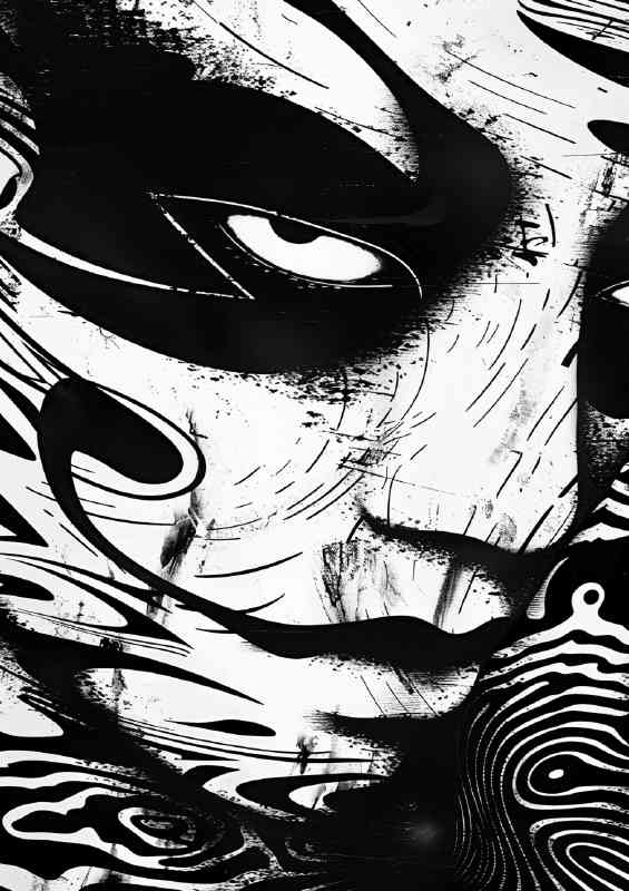 Mask of v for vendee in black and white | Metal Poster