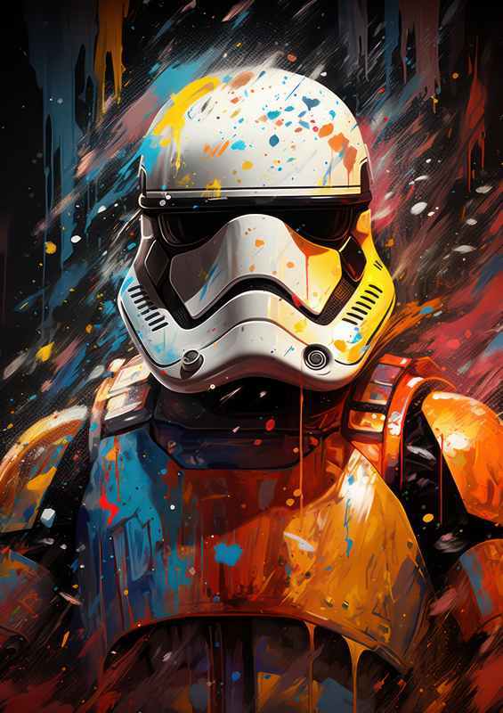 Storm trooper painting splash art style | Metal Poster