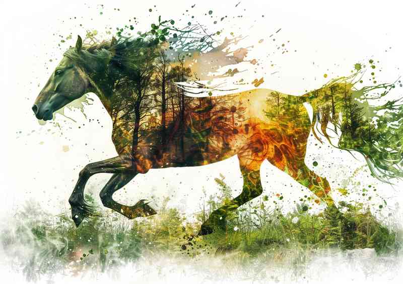 A beautiful horse with an earth goddess body | Metal Poster