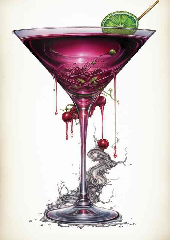Sips in Spectrum Martini | Metal Poster