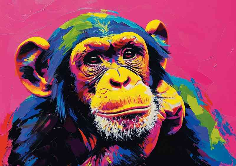 Funny monkey abstract style | Metal Poster