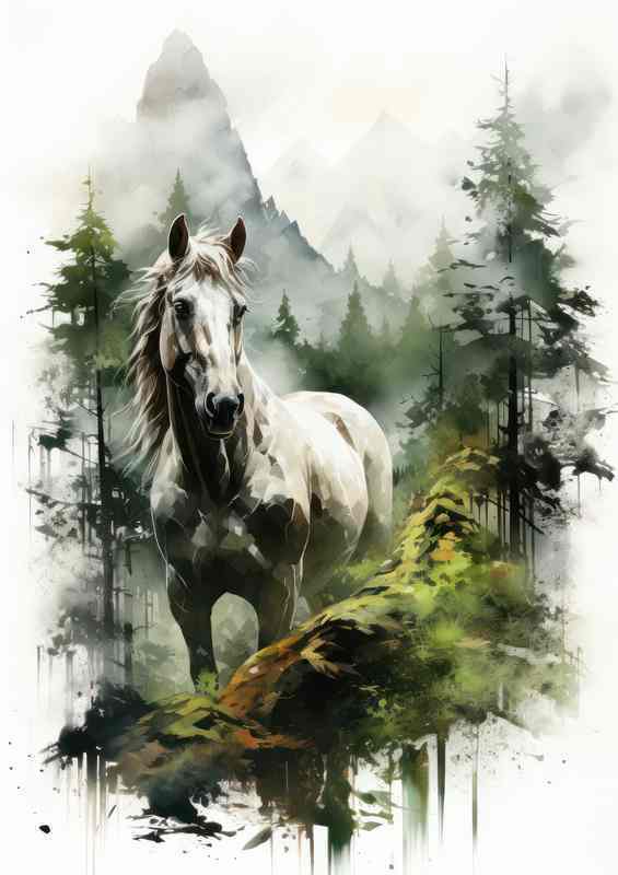 Harmonious Echos Wild Horses Metal Poster