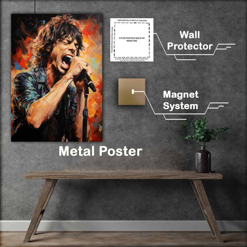 Buy Metal Poster : (Mick Jagger Very colourful splash of art)