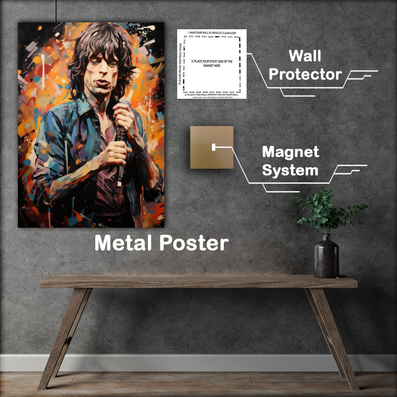Buy Metal Poster : (Mick Jagger Very colourful splash style)