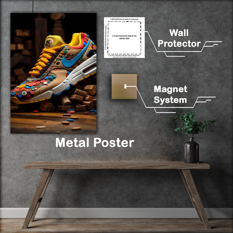 Buy Metal Poster : (Vibrant Footwear Visions Dance on Canvas)