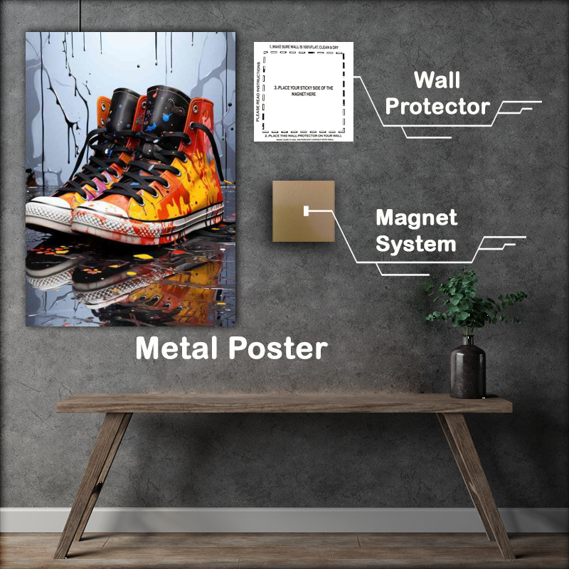 Buy Metal Poster : (Vibrant Sneaker Artwork Steps Into Style)