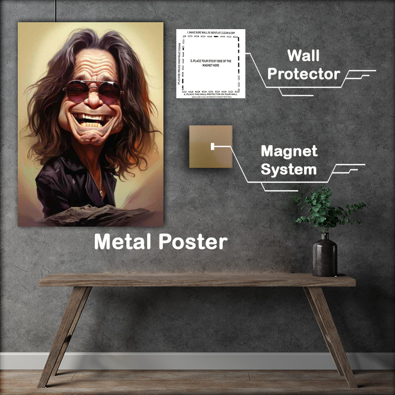 Buy Metal Poster : (Caricature of Ozzy Osbourne rock and roll baby)
