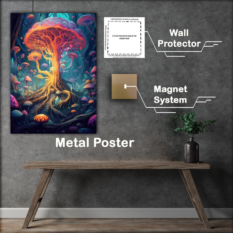 Buy Metal Poster : (Vibrant Vale of the Mushrooms)