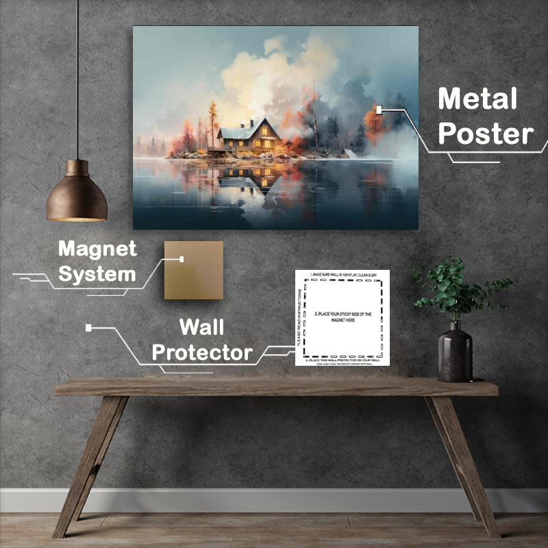 Buy Metal Poster : (Reflections on The Lakeside)