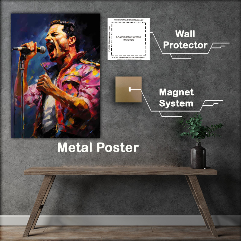 Buy Metal Poster : (Freddie Mercury Very colourful art)
