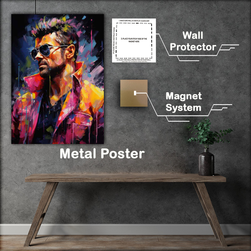 Buy Metal Poster : (George Michael Very colourful splash art)