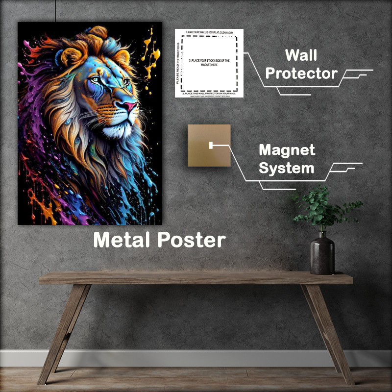 Buy : (Lion King Splash Art Metal Poster)