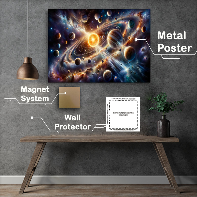 Buy Metal Poster : (Celestial Symphony of the solar system)