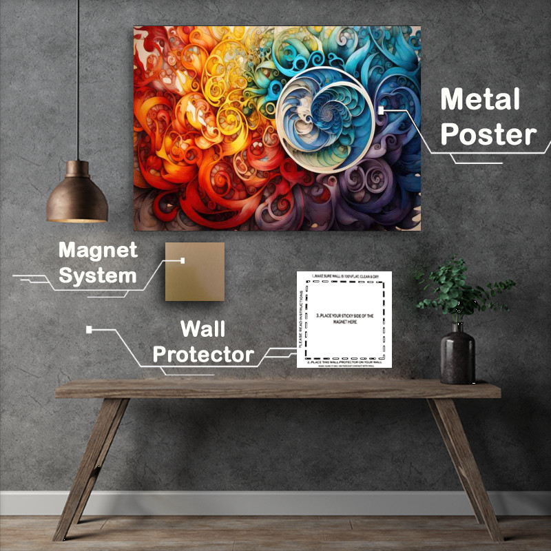Buy Metal Poster : (Vibrant Color Dimensions The Beauty of Abstract Shapes)