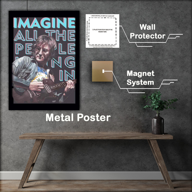 Buy Metal Poster : (Imagine John Lennon All the people)