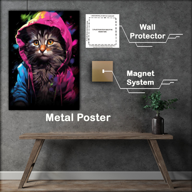Buy Metal Poster : (Brighten Your Day with Colorful Cat Companions)