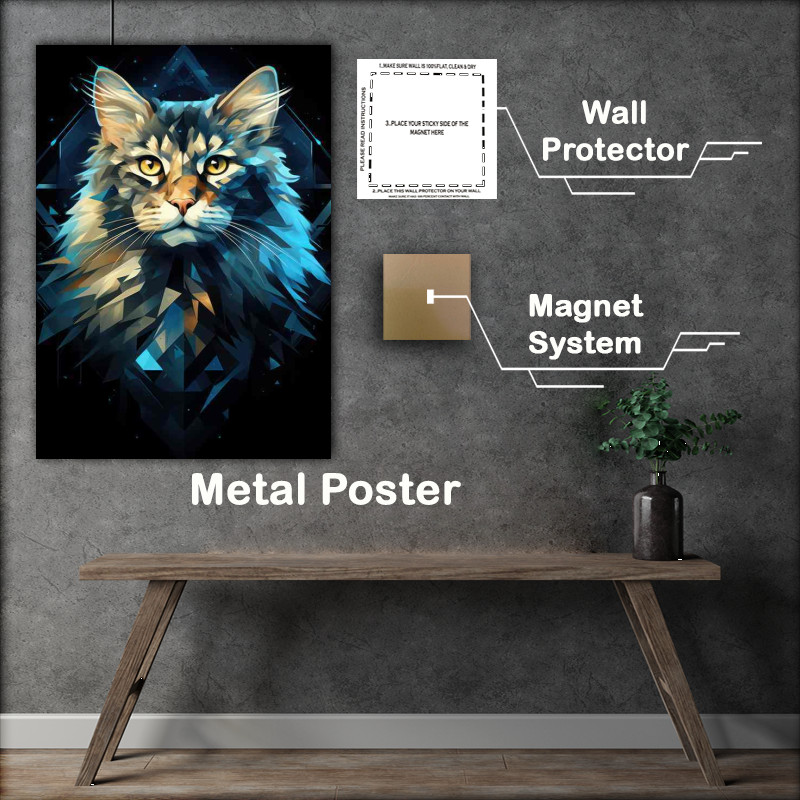 Buy Metal Poster : (Vibrant Cats Exploring the World of Colorful Felines)