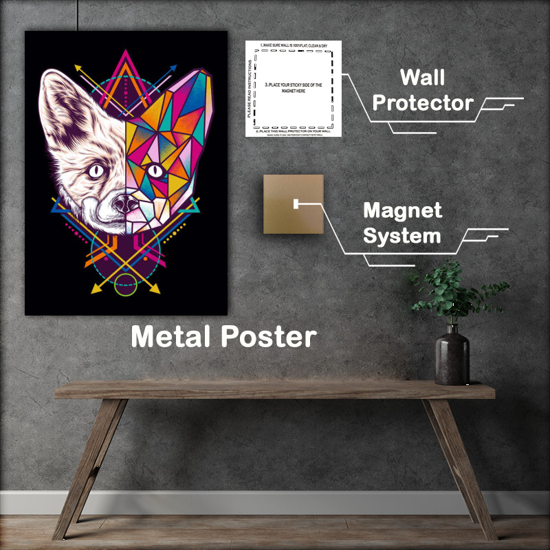 Buy : (Geometric Fox Metal Poster)
