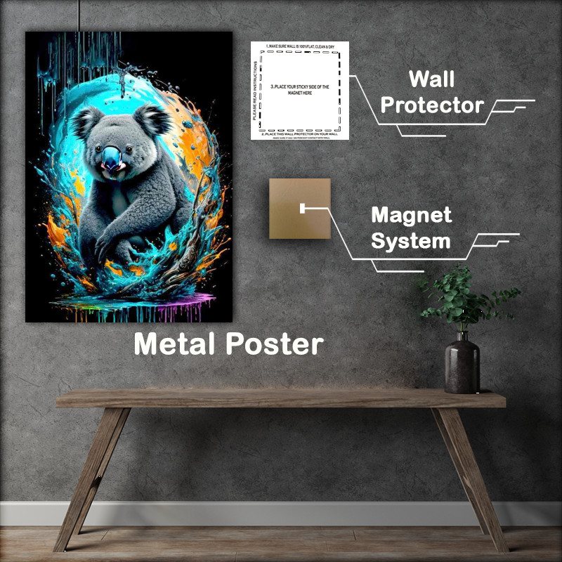 Buy : (Vibrant Eucalyptus-Koala Metal Poster)