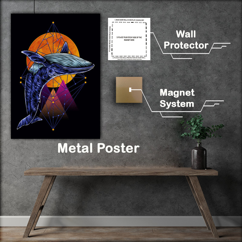 Buy : (Geometric Whale Metal Poster)
