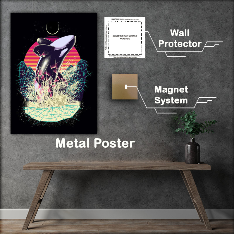 Buy Metal Art Poster : (Geometric Whale)