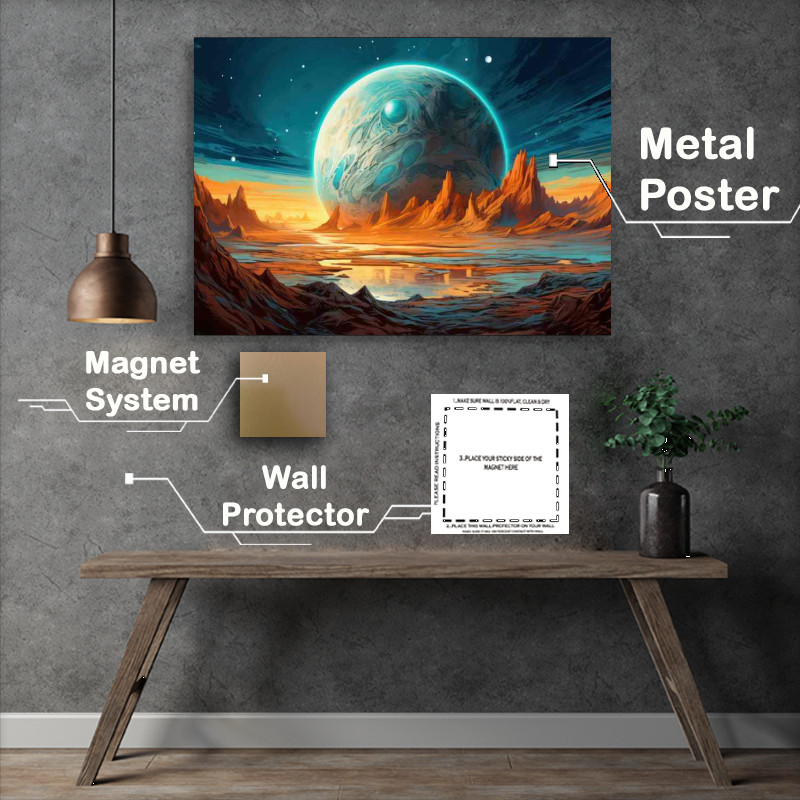 Buy : (Alien Landscapes: Beauty of Planets Metal Poster)