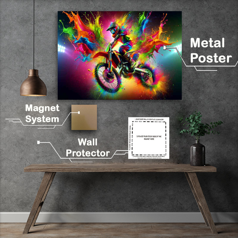 Buy Metal Poster : (Vibrant Moto Acrobat)