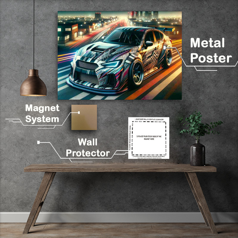 Buy Metal Poster : (Street Race Car w/ Enhanced Graphics)